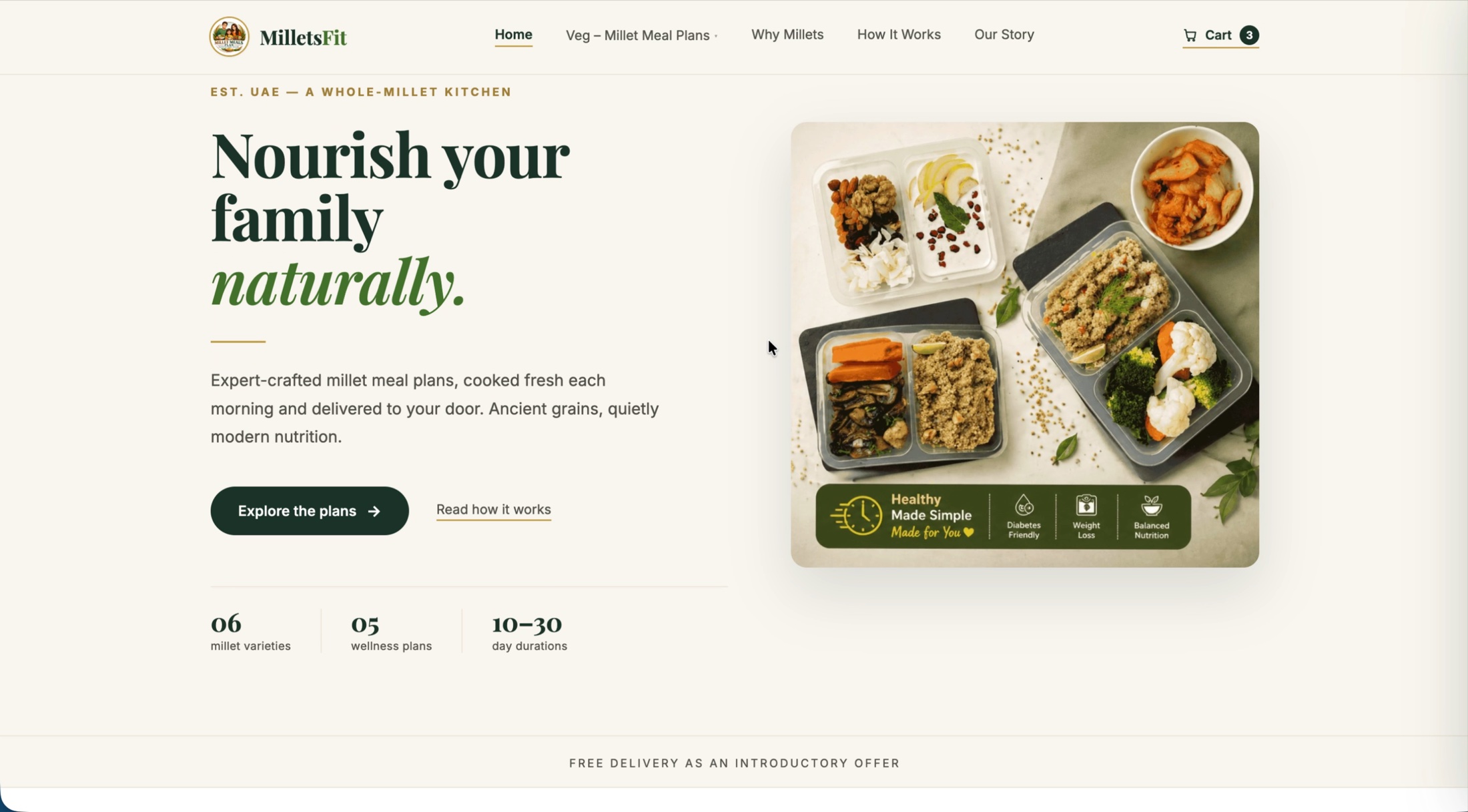 MilletsFit storefront homepage